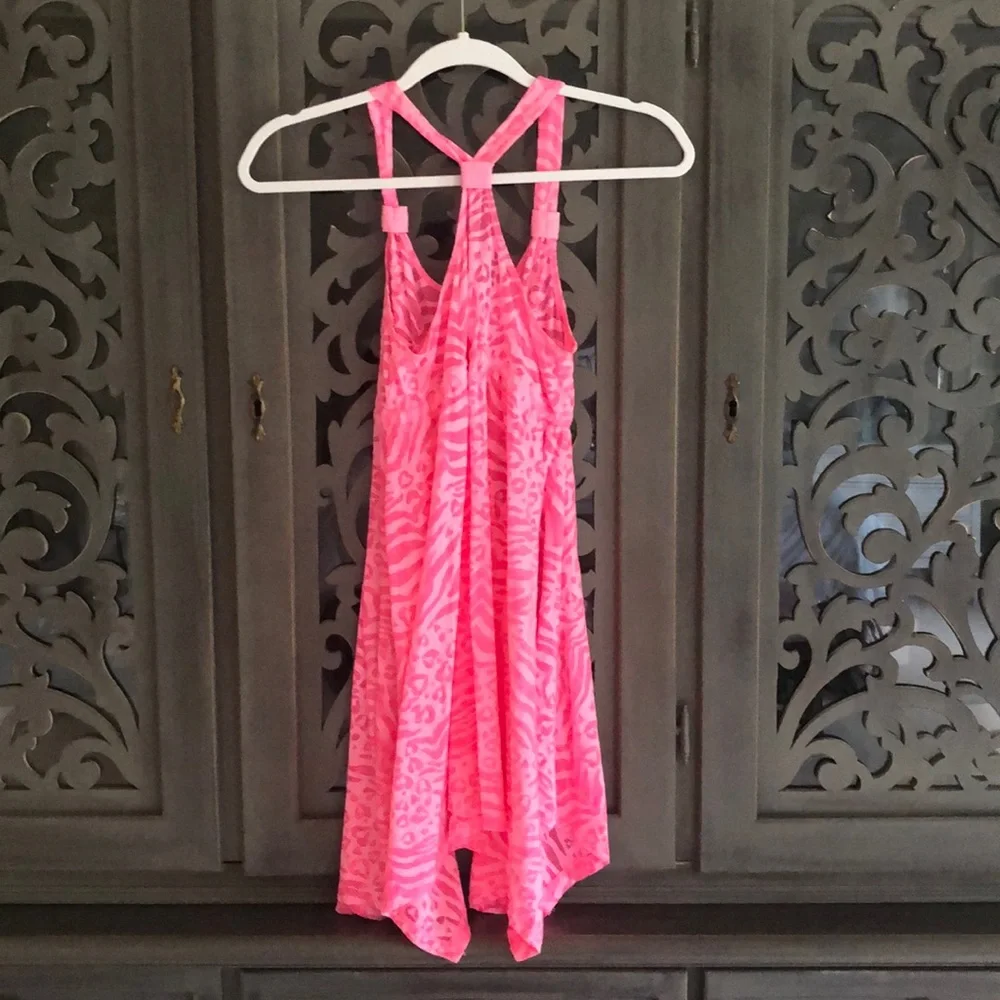 Justice beach pink print coverup dress girls 12